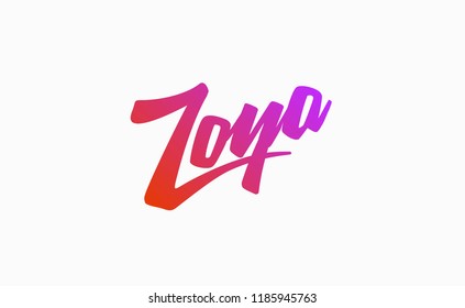 Lettering word Zoya