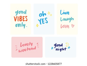 Lettering Words. Can be printed to greeting cards or art print