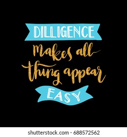 Lettering words in gold glitter. Vector background illustration for designs.