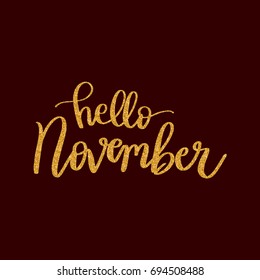 Lettering words in gold glitter. Vector background illustration for designs. Vector doodle illustration.