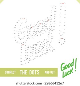 Lettering Words Good luck by dot to dot for children and adults. Numbers game for postcards, congratulations and activity books