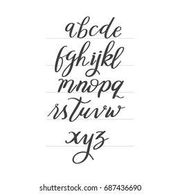 Lettering words. Hand written vector alphabet for design.