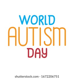lettering of world autism day vector illustration design