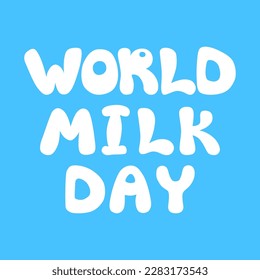 Dejando pasar el Día Mundial de la Leche con fondo azul. Ilustración del vector