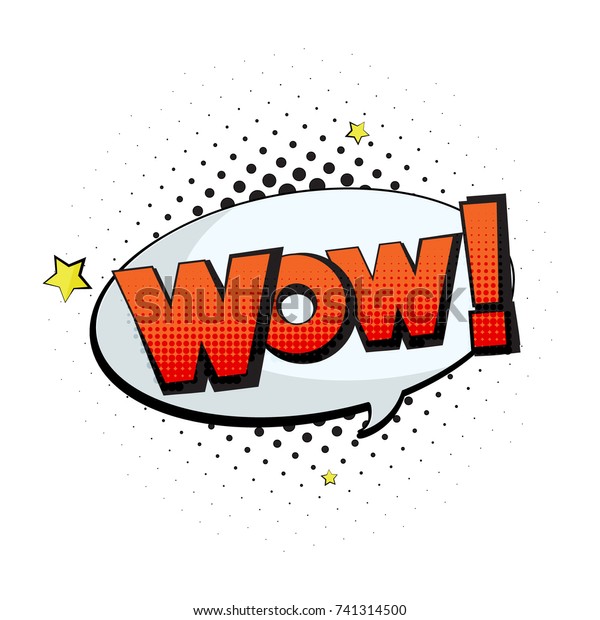 Lettering Wow Emotion Surprise Comic Text Stock Vector (Royalty Free ...