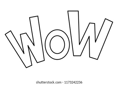 lettering wow word vector illustration no background