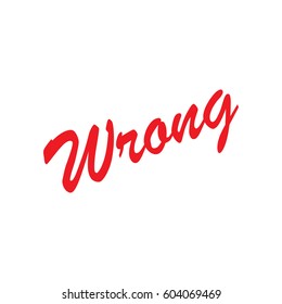 lettering wrong vector