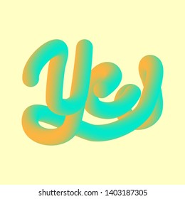 Lettering Yes. 3D geometric style with text Yes. Design for speech, message, social network. Vector Illustration