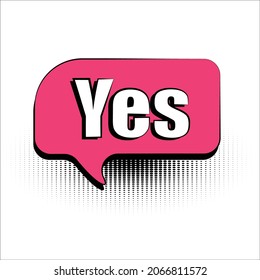 Lettering yes comic text, comic speech bubble, comic collection vector illustration.