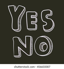 lettering yes no