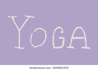 Lettering yoga in flat style. Gentle colors. EPS10