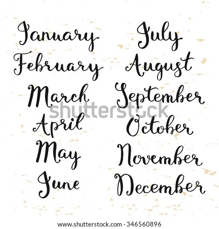 Lettering Your Calendar Design Cute Names Stock Vector (Royalty Free ...