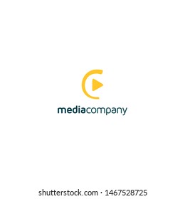 Letter/Initial C logo with Play logo. Media logo. Company logo