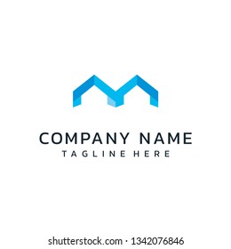 Letter/initial M with home logo design