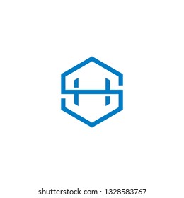 Letter/Initial SH Modern Logo Design - Vector