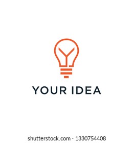 Letter/Initial Y With Lamp Logo Design - Vector