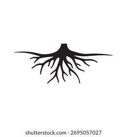 Letter-inspired fibrous root expressing creative identity and growth