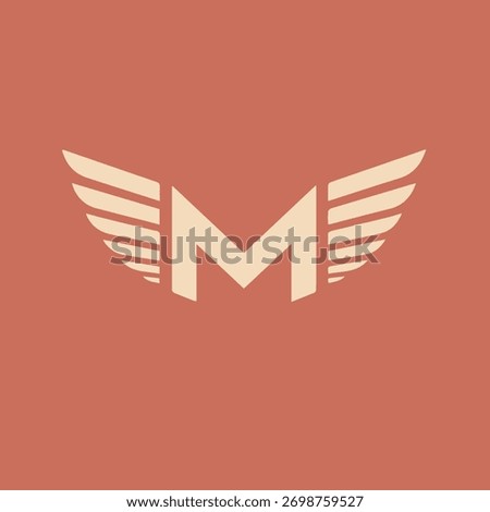 Letter-M with wings logo design