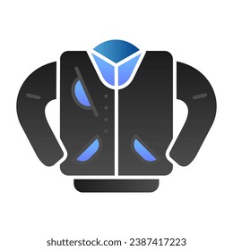 Letterman jacket flat icon. High school jacket color icons in trendy flat style. Uniform gradient style design, designed for web and app. Eps 10