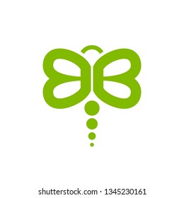 Lettermark BB Initials Dragonfly Symbol Design