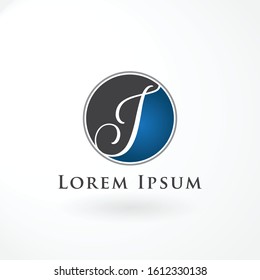Lettermark Design is Combination Letter J Decorative and Gradient Color