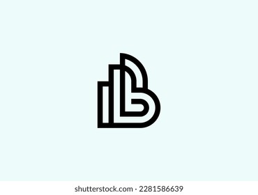 lettermark letter B with graphbar symbol