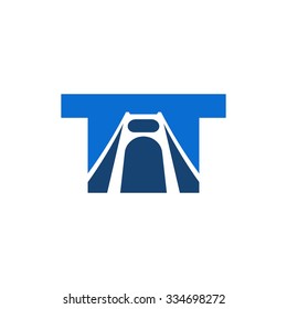 lettermark of letter T. T and T. Bridge shape letter T. logotype template.