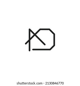 Lettermark logo with AD letters in abstract style monogram icon design sleek illustration