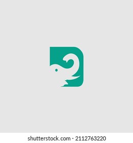 Lettermark-Logo D und Elefanten