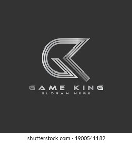 Símbolo de diseño de icono del logotipo de marca de papel. Vector de diseño de logotipo de letras GK.