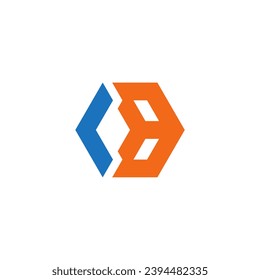 Lettermark logo of letter B, cube logo, box logo, template vector, icon B. Suitable for your design need, logo, illustration, animation, etc.