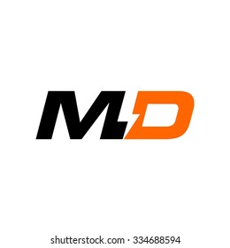 lettermark logo of letter M and D. storm logo. electric logo
