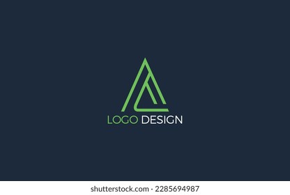 Lettermark logo of letter A is made with lines in a simple and modern shape	