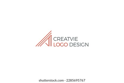 El logotipo de la letra A está hecho con líneas en forma sencilla y moderna