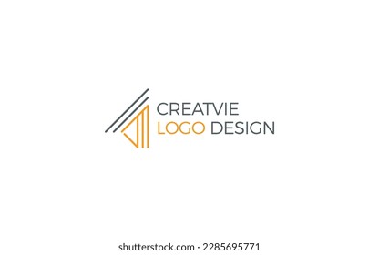 Lettermark logo of letter A is made with lines in a simple and modern shape