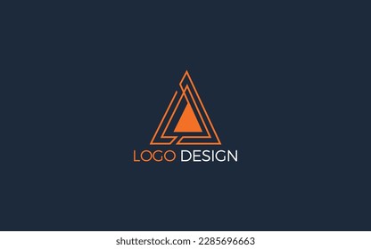 Lettermark logo of letter A is made with lines in a simple and modern shape