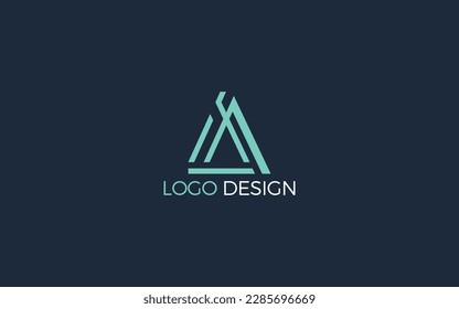 Lettermark logo of letter A is made with lines in a simple and modern shape