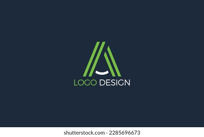 El logotipo de la letra A está hecho con líneas en forma sencilla y moderna