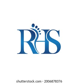 Lettermark RHS Footstep Vector Logo Design Editable