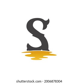 Lettermark S Fish Water Vector Logo Design Editable