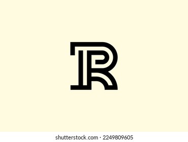 lettermark T R with outline logo concept