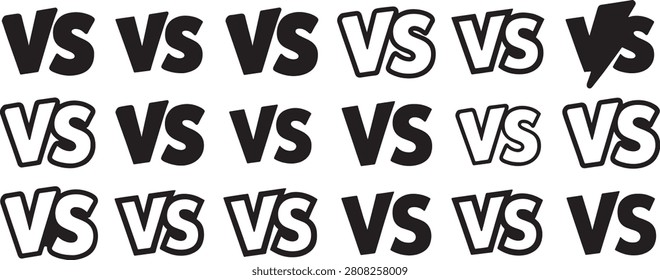 Lettermark vs Set in Bold Black and White Graffiti Style with Thick Outlines for Branding and Typographic Designs