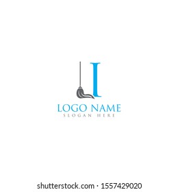 I letter/mop logo design template full vector