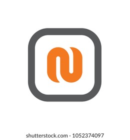 Lettern N Symbols Combined With Square Shapes, Vector Illustration Design