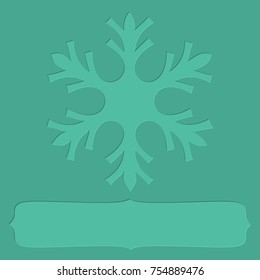 Letterpress green frame with one snowflake for your Christmas text.