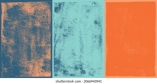 Letterpress ink textures. Set of 3 Rough, eroded lino print textures taken from high resolution scans. Compound path and paths optimised. - Shutterstock ID 2066943941
