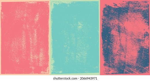 Letterpress ink textures. Set of 3 Rough, eroded lino print textures taken from high resolution scans. Compound path and paths optimised.