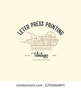 Impresión de papel logotipo de máquina vintage, icono, cartel, afiche, diseño de camisetas. Ilustración vectorial.