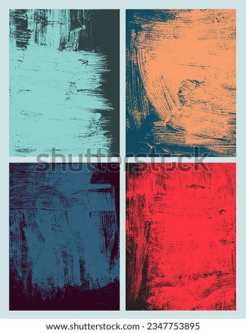 Letterpress realistic ink textures. Set of brush strokes. Oil Rough, eroded lino print textures taken from high resolution scans. Canvas compound path and paths optimised. Vector posters illustrator.