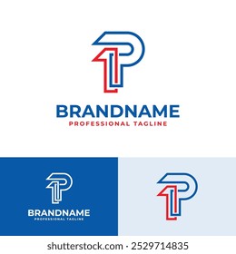 Letters 1P or P1 Monogram Line Logo, for Business with 1P or P1 Initials